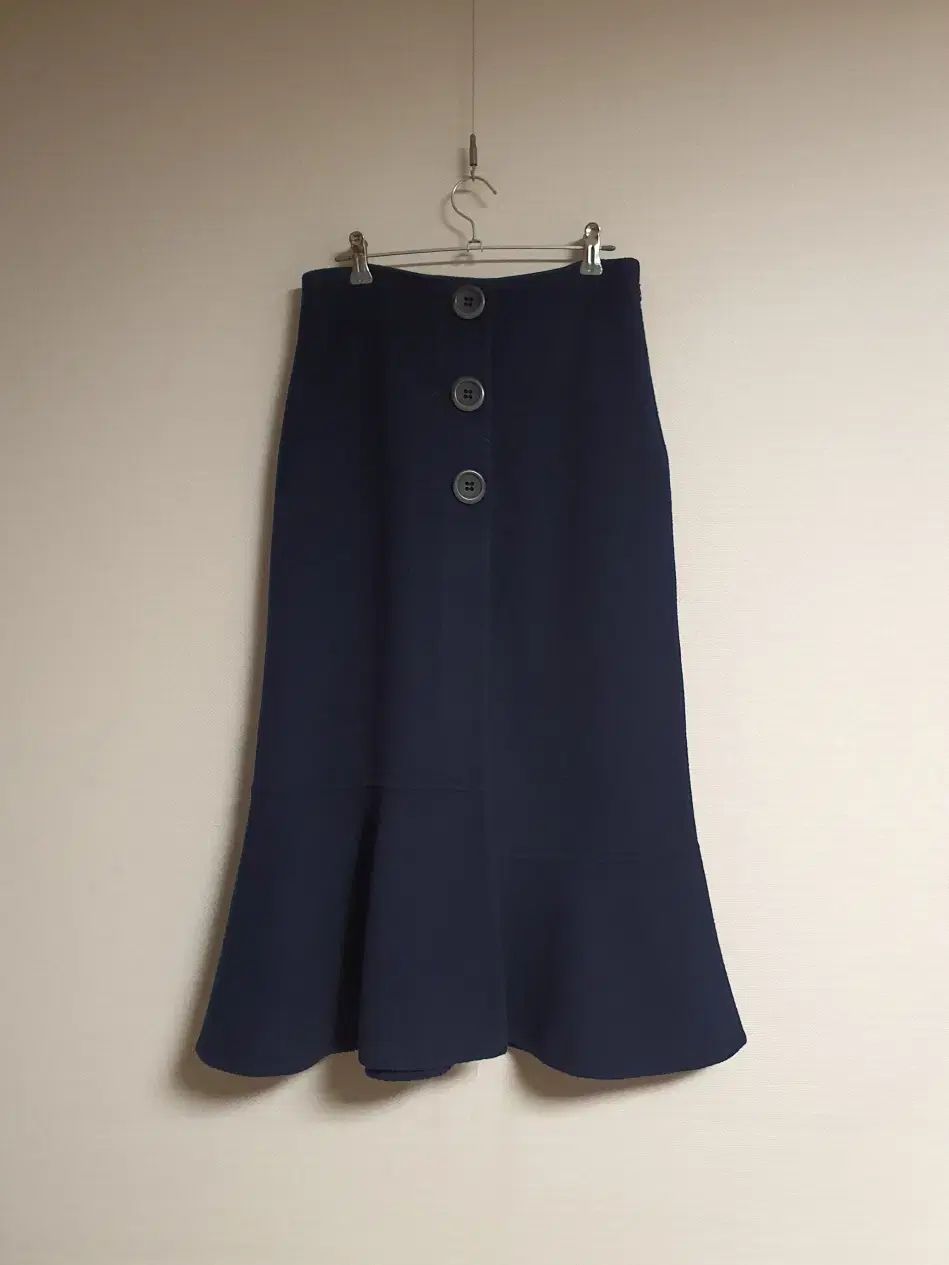 自然な The HANDSOME SYSTEM システム system ネイビー カラー ハンドメイド ウール スカート 55 正規品 【広告期間限定！】