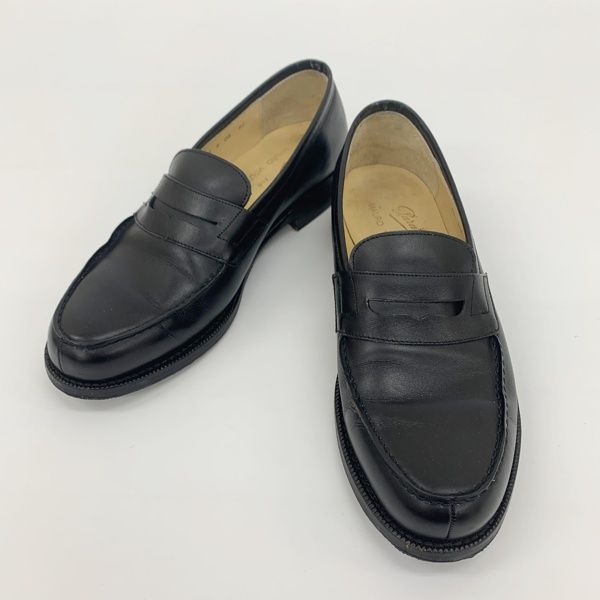 Paraboot For MAURO VOLPONI コインローファー 革靴 ビジネスシューズ カジュアル メンズ US8 1/2サイズ ブラック パラブーツ 靴 DF12956