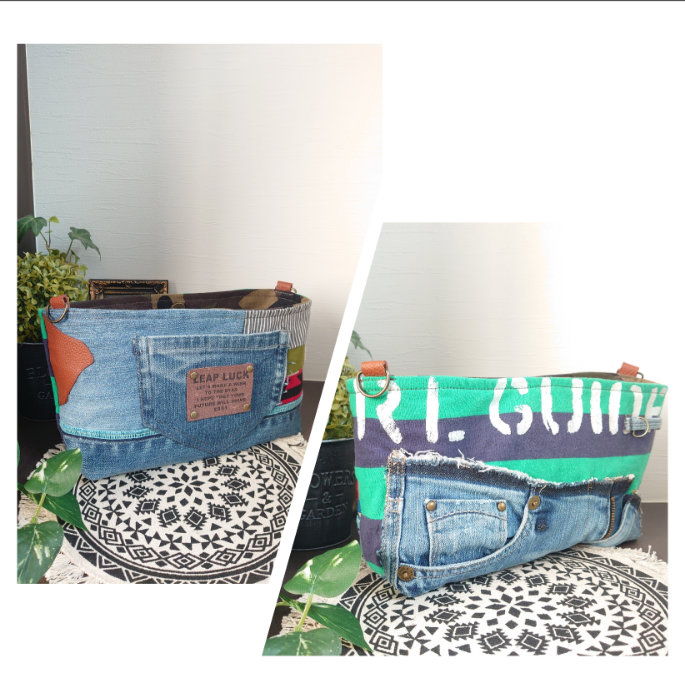 No.46 【DENIM✖️Remake❤️】デニムリメイクショルダーバッグ🛍️ ヴィンテージミックス✨❇️ - メルカリShops