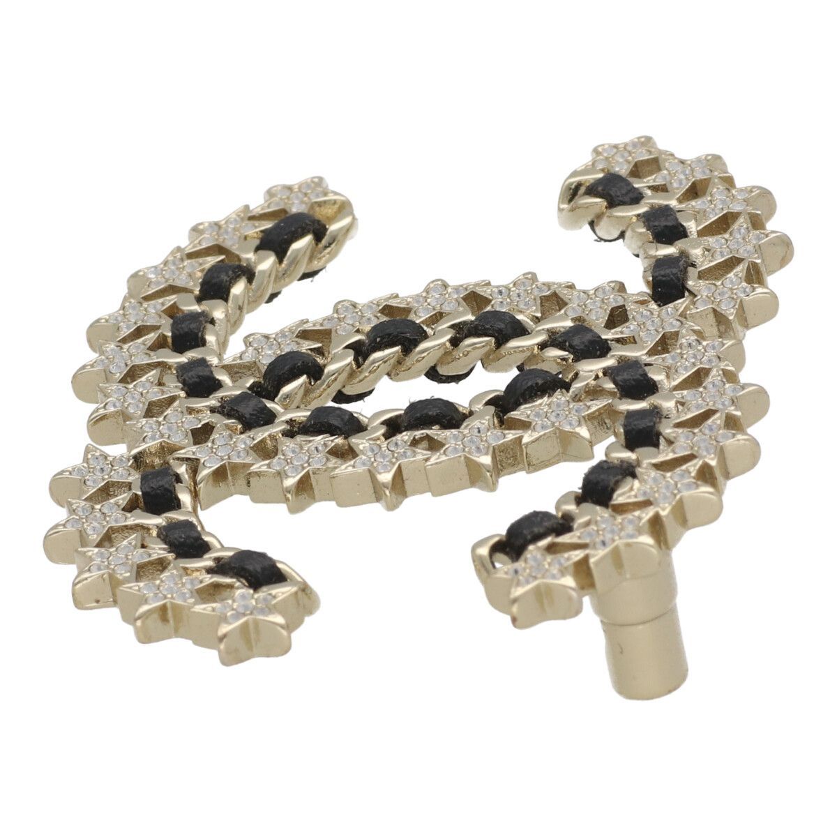 中古】 CHANEL シャネル ココマーク スター ラインストーン ブローチ 