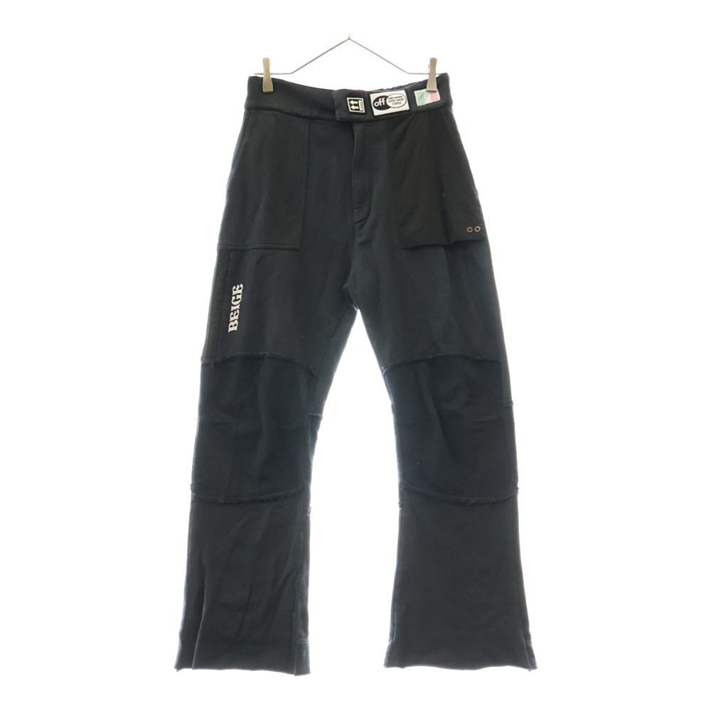 OFF-WHITE オフホワイト 19AW BOOT CUT PANTS ブーツカット スウェットパンツ ブラック OMCH025F19E30022