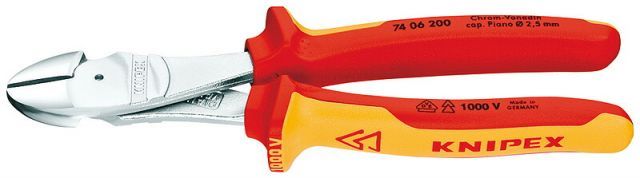 クニペックス KNIPEX 絶縁強力型斜ニッパー200mm7406-200