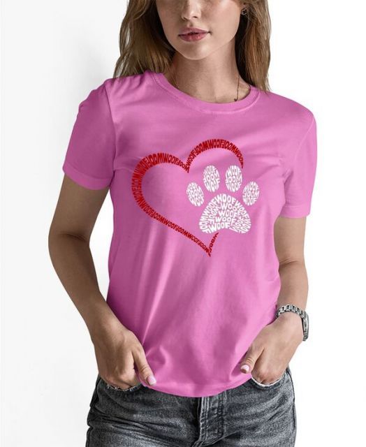 売れ筋商品|||エルエーポップアート Tシャツ トップス レディース Women's Word Art Script Love Heart T-shirt Pink 送料無料】 エルエーポップアート レディース シャツ トップス