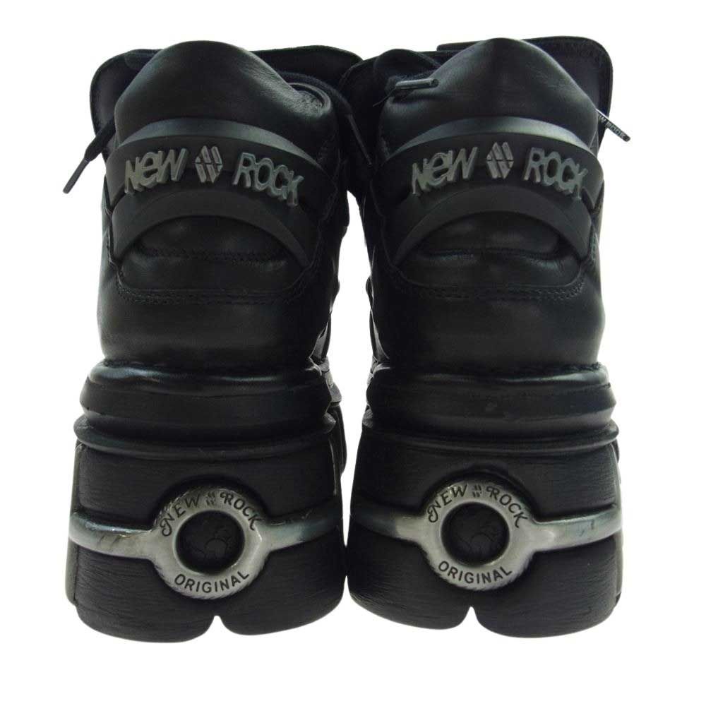 NEWROCK LLIC COLLECTION｜アンクルブーツ M-106-S112 ANKLE BOOT BLACK TOWER WITH LACES M-106-S112