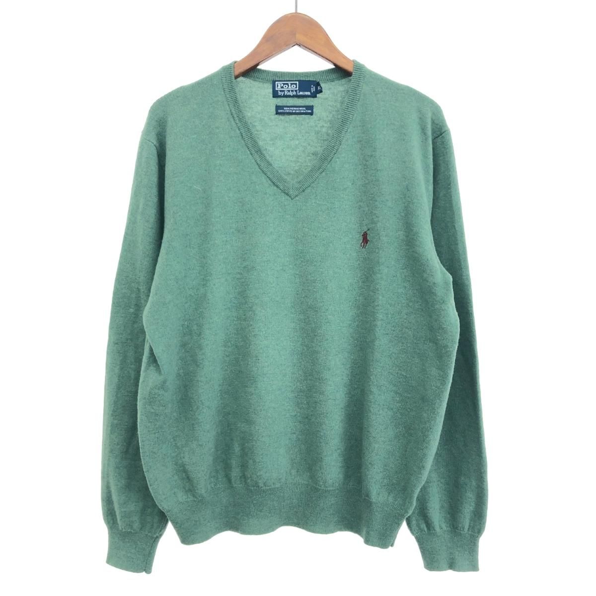 POLO ポロ ラルフローレン 長袖 ニット セーター LL グリーン メンズ POLO RALPH LAUREN ポロラルフローレン 長袖 ニット サイズ:XL