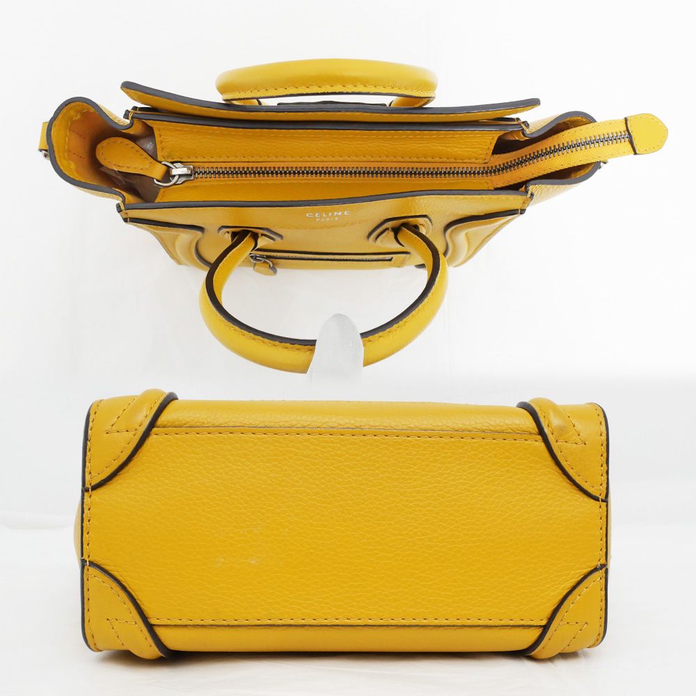 名東】【CELINE】セリーヌ ラゲージナノショッパー イエロー