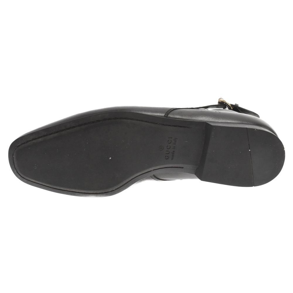 グッチ カーフ レザー ストラップ ショートブーツ GGパターン 170338 GUCCI (グッチ) カーフ レザー ストラップ ショートブーツ