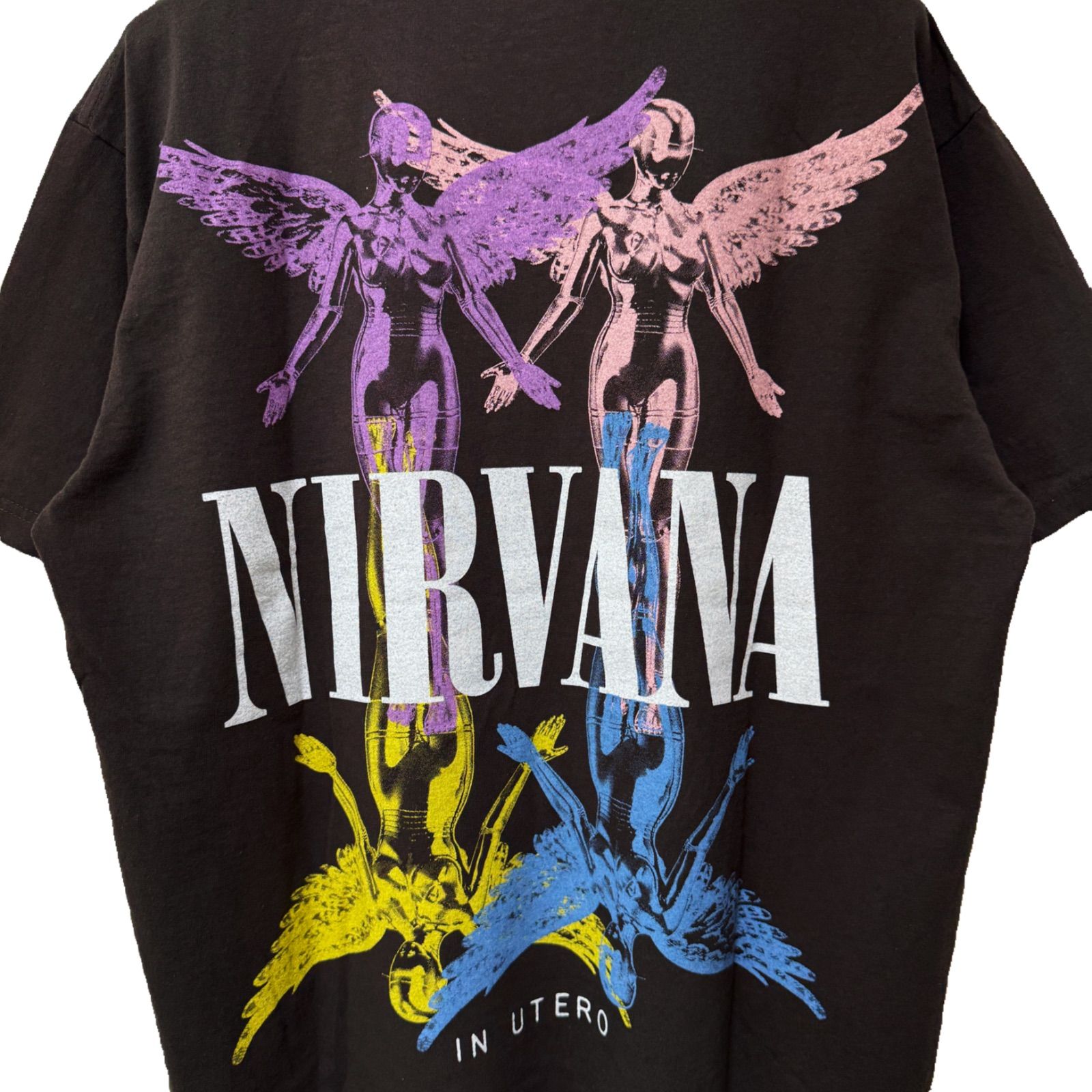 ニルヴァーナ Tシャツ Lサイズ ブラック Nirvana ヘインズ Hanes