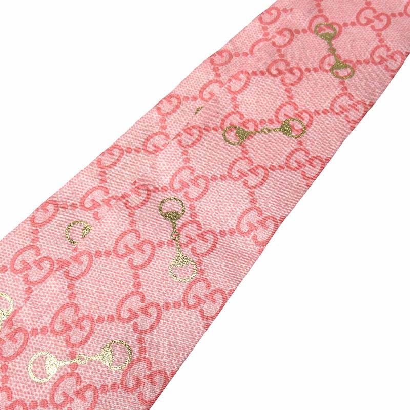 グッチ GUCCI ホースビット GGプリント ネックボウ スカーフ リボン