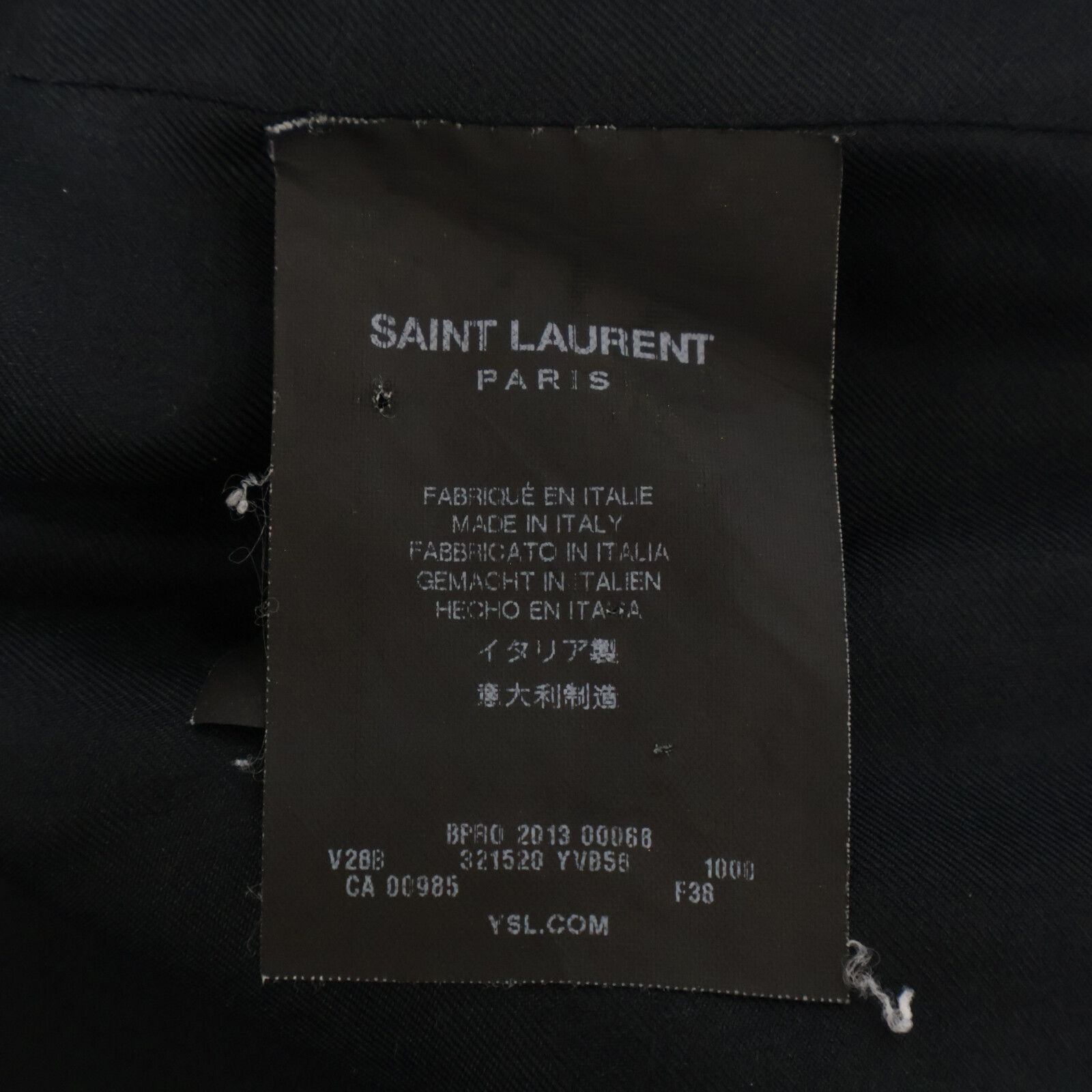 SAINT LAURENT PARIS サンローランパリ 正規 321520 エディ期 金ボタン ナポレオン 38 SIROKUMA-CORPORATION_COM