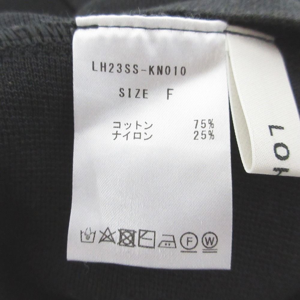 美品 23SS LOHEN ローヘン ミラノリブクロップドニット ハーフスリーブ プルオーバー カットソー LH23SS-KN010 F ダークグレー レディース 古着 中古 美品 23SS LOHEN ローヘン ミラノリブクロップドニット ハーフ