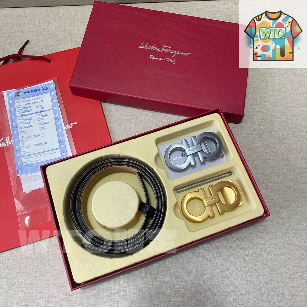 未使用品　3本セット　ブラックスブラザーズ　フェラガモ 本日特価] フェラガモ Ferragamo 高級レザー ベルト＆バッグ