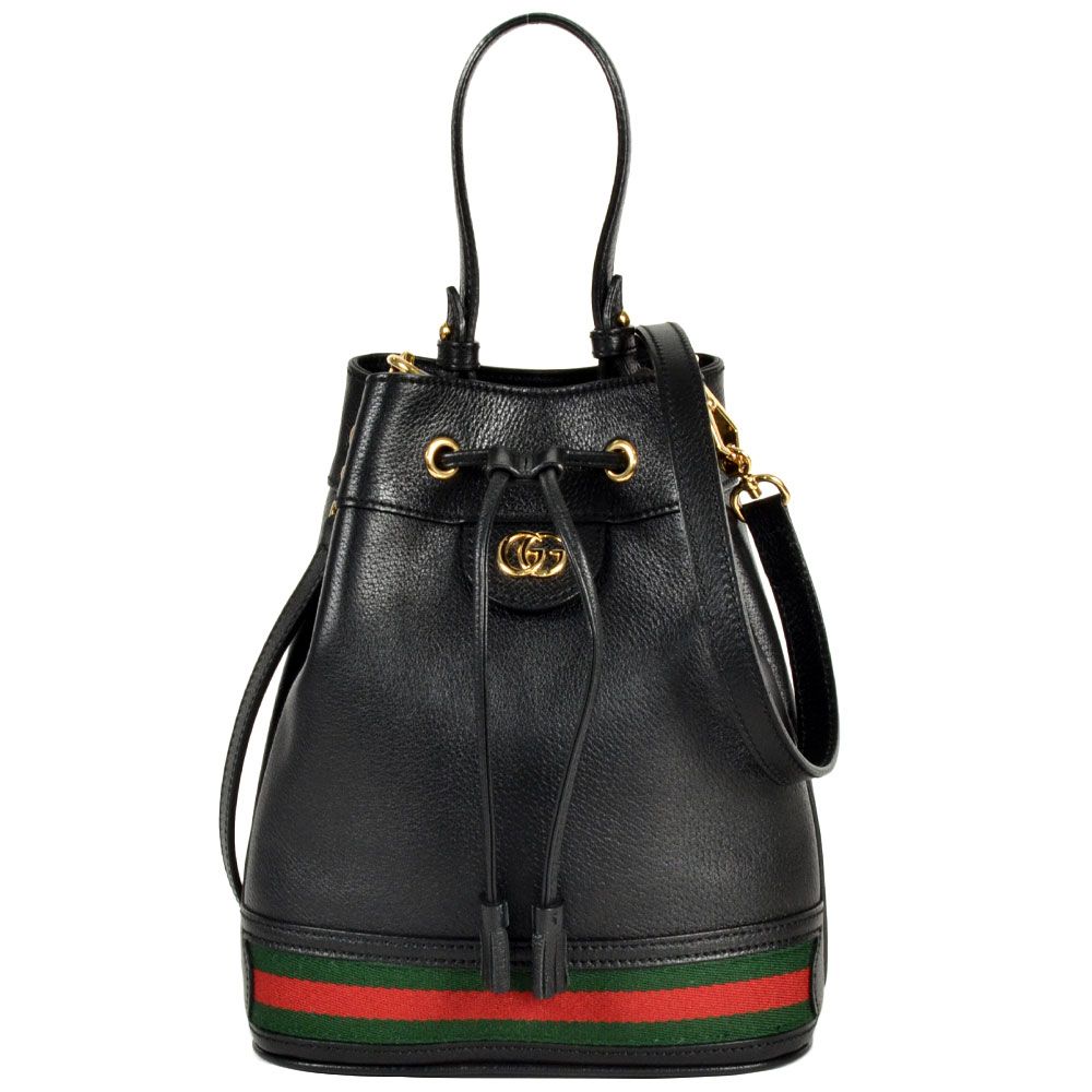 グッチ GUCCI オフィディア ハンドバッグ レザー 610846 ブラック シェリーライン ショルダーバッグ バケットバッグ レディース