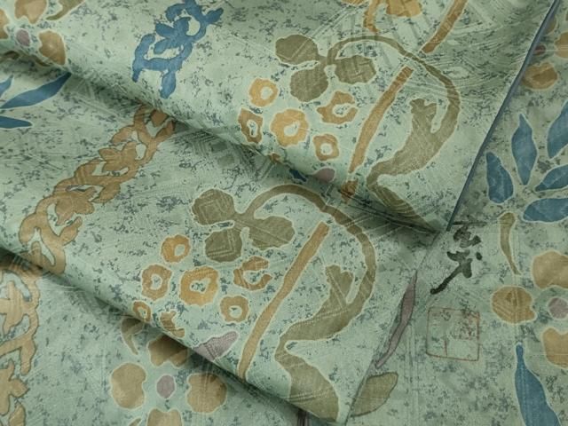 平和屋着物■極上　染色の魔術師　染乃座・大久保玄才　そめのざ玄才　小紋　葡萄唐草間道　逸品　DZAA8897kh5 平和屋着物□極上 染色の魔術師 染乃座・大久保玄才 そめのざ玄才 小紋