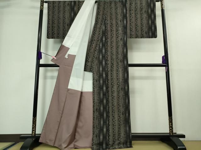 平和屋着物□極上 本場大島紬 9マルキ 古代染色純泥染 入来玄彩 花間道  