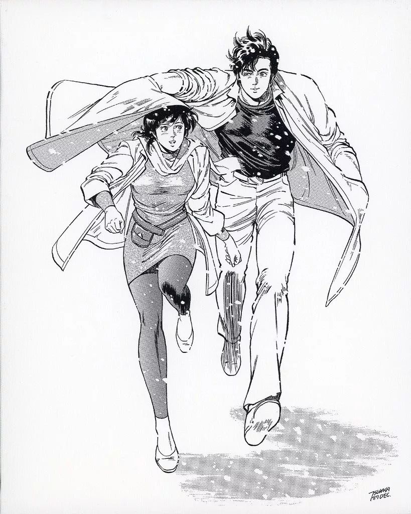 中古】キャンバスボード・キャンバスアート 冴羽リョウ＆槇村香(144話