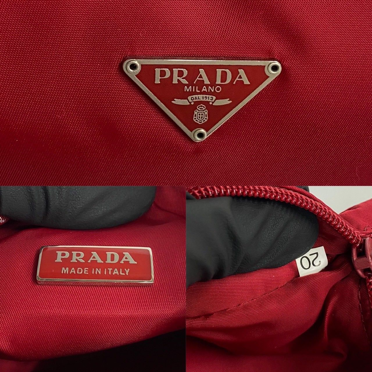 ほぼ未使用 希少品 PRADA プラダ 三角ロゴ 金具 ナイロン ミニ