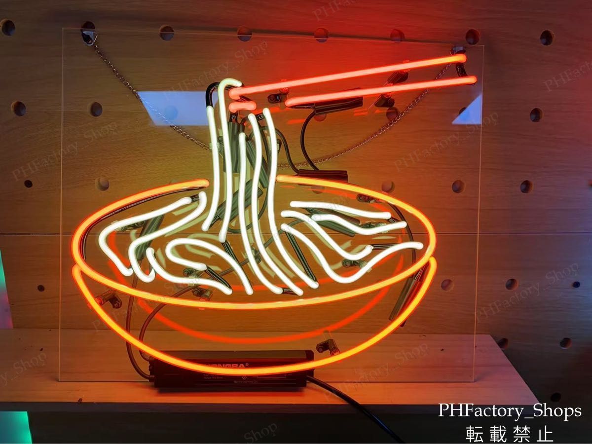 ネオンサイン ラーメン ネオン管 看板 壁装飾 レストラン インテリア 店舗 バー ネオンサイン 広告看板 43x35.5cm A346