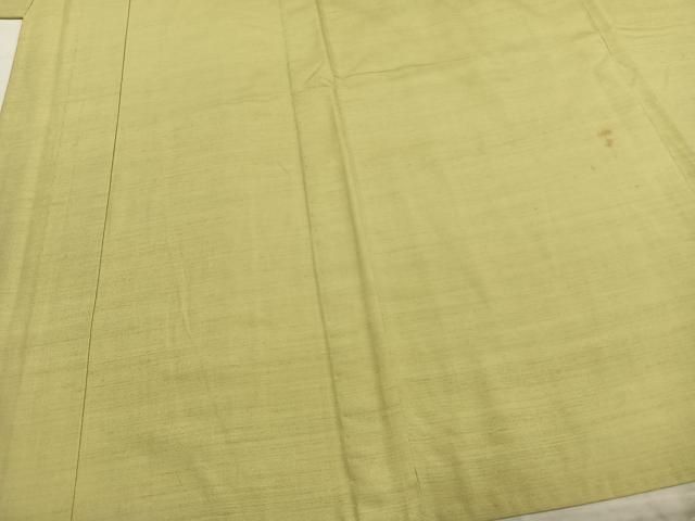 平和屋着物 男性 紬 単衣 色無地 枯草色 三越扱い キングサイズ 正絹 fy