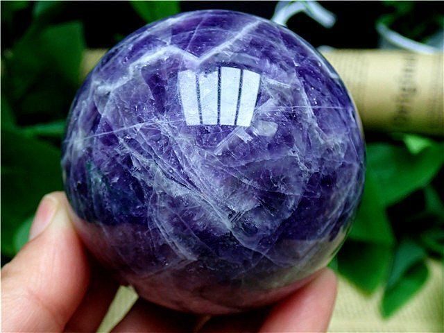 71MM天然～愛の守護石～夢幻紫水晶アメジスト丸玉YTB83G1|159G03B