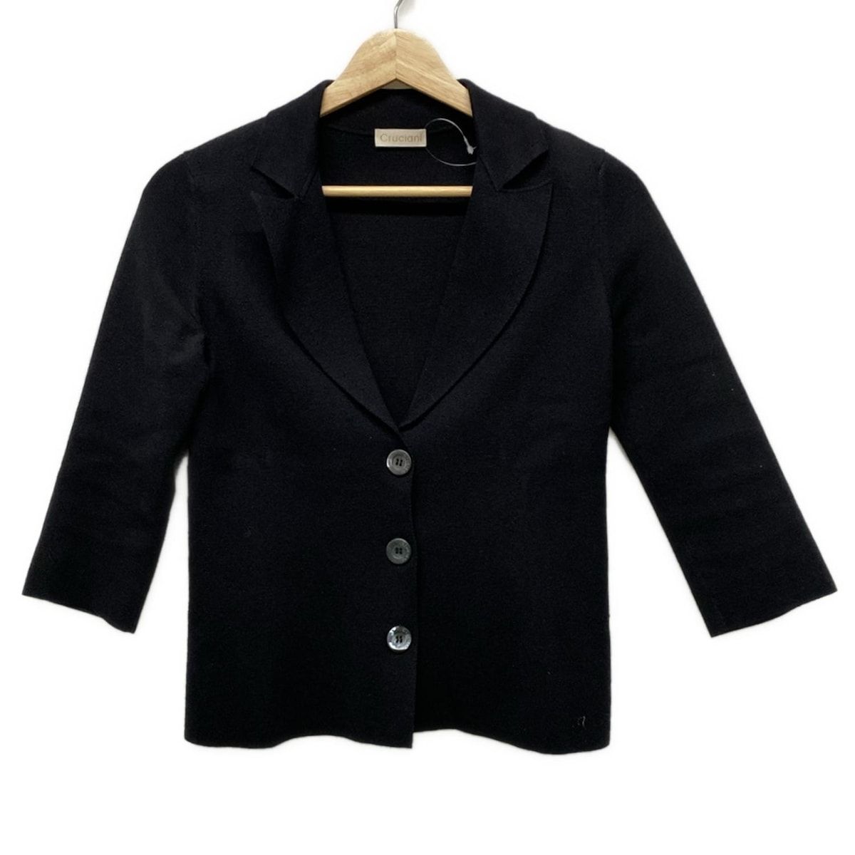 Cruciani(クルチアーニ) カーディガン サイズ38 M レディース - 黒 七分袖