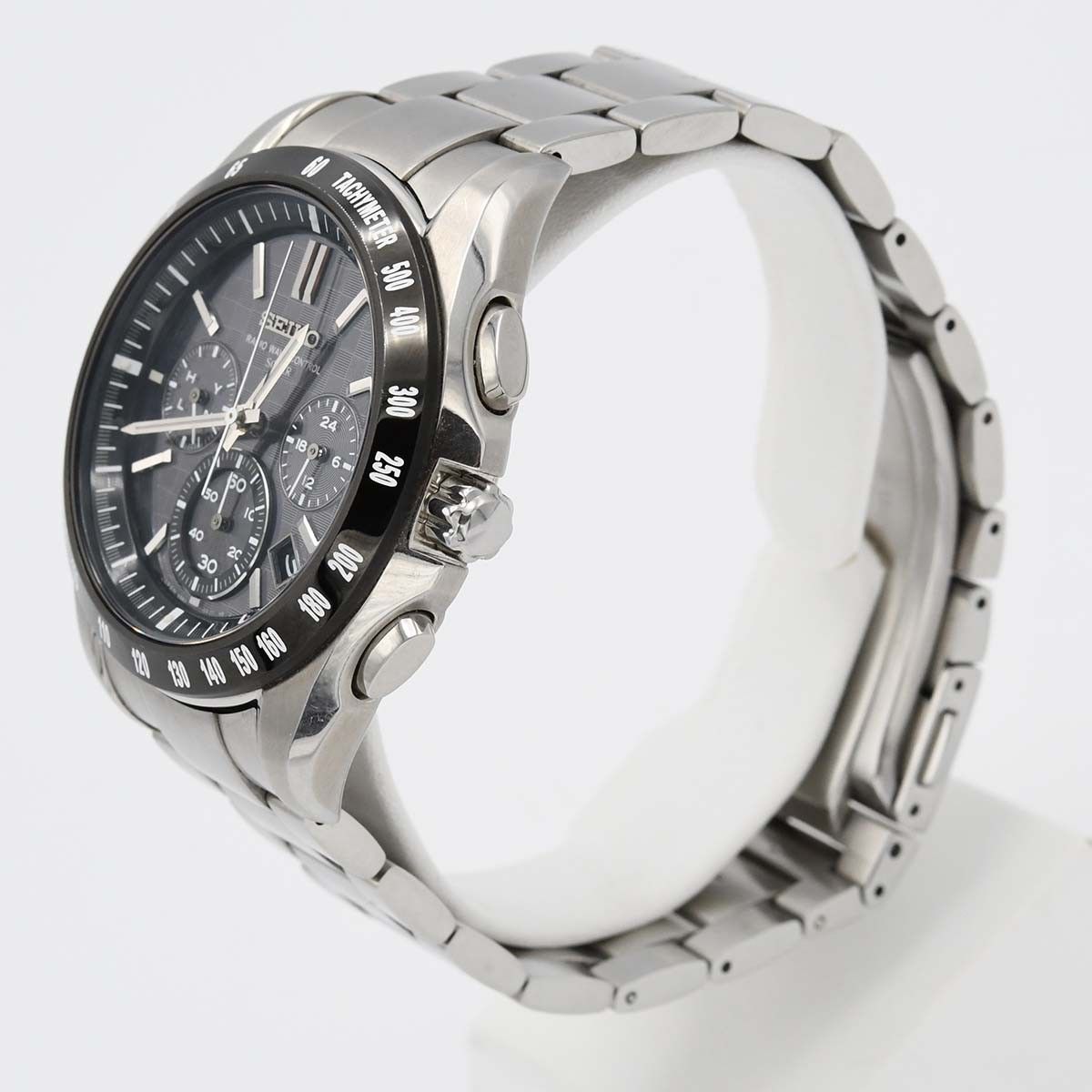 稼働 腕時計 SEIKO セイコー 8B82-0AE0 クロノグラフ ソーラー 黒色 