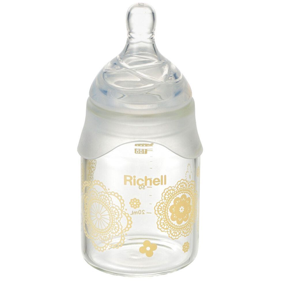 リッチェル Richell 広口ガラスほ乳びん 150ml - 哺乳びん