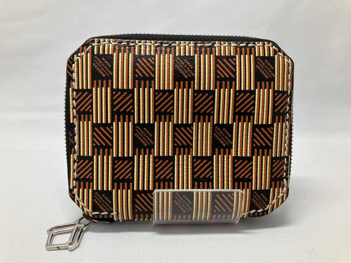 MOREAU PARIS モローパリ コンパクトウォレット ラウンドファスナー 二つ折り財布 ブラウン系