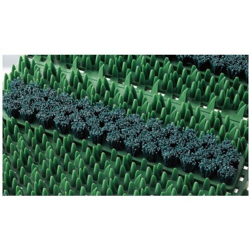 【80％以上割引】 エバック ブラシハードマット 裏地なし Ｗ７５０×Ｄ４５０ｍｍ グリーン F-117-3-G 山崎産業 試用のみ