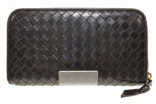 中古)ボッテガヴェネタ ラウンドファスナー長財布 114076【Bランク  