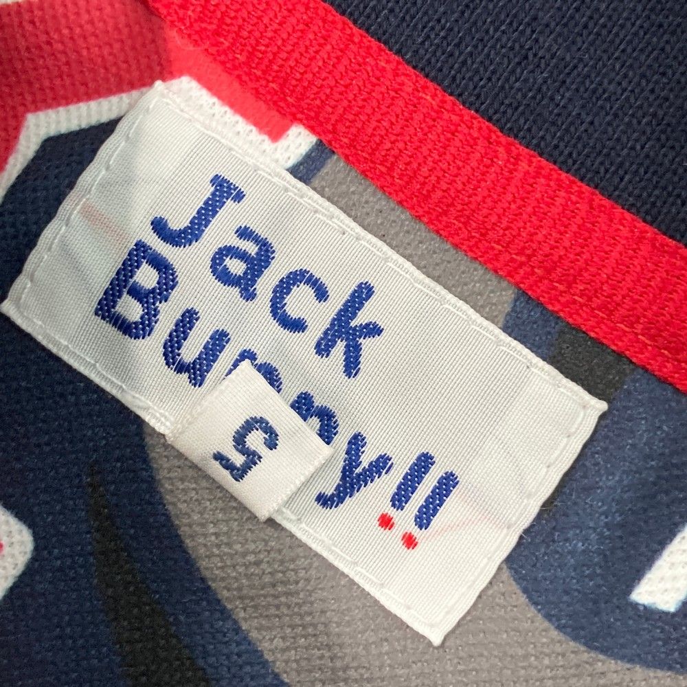 サイズ：5 JACK BUNNY ジャックバニー 半袖ポロシャツ 総柄 ネイビー系