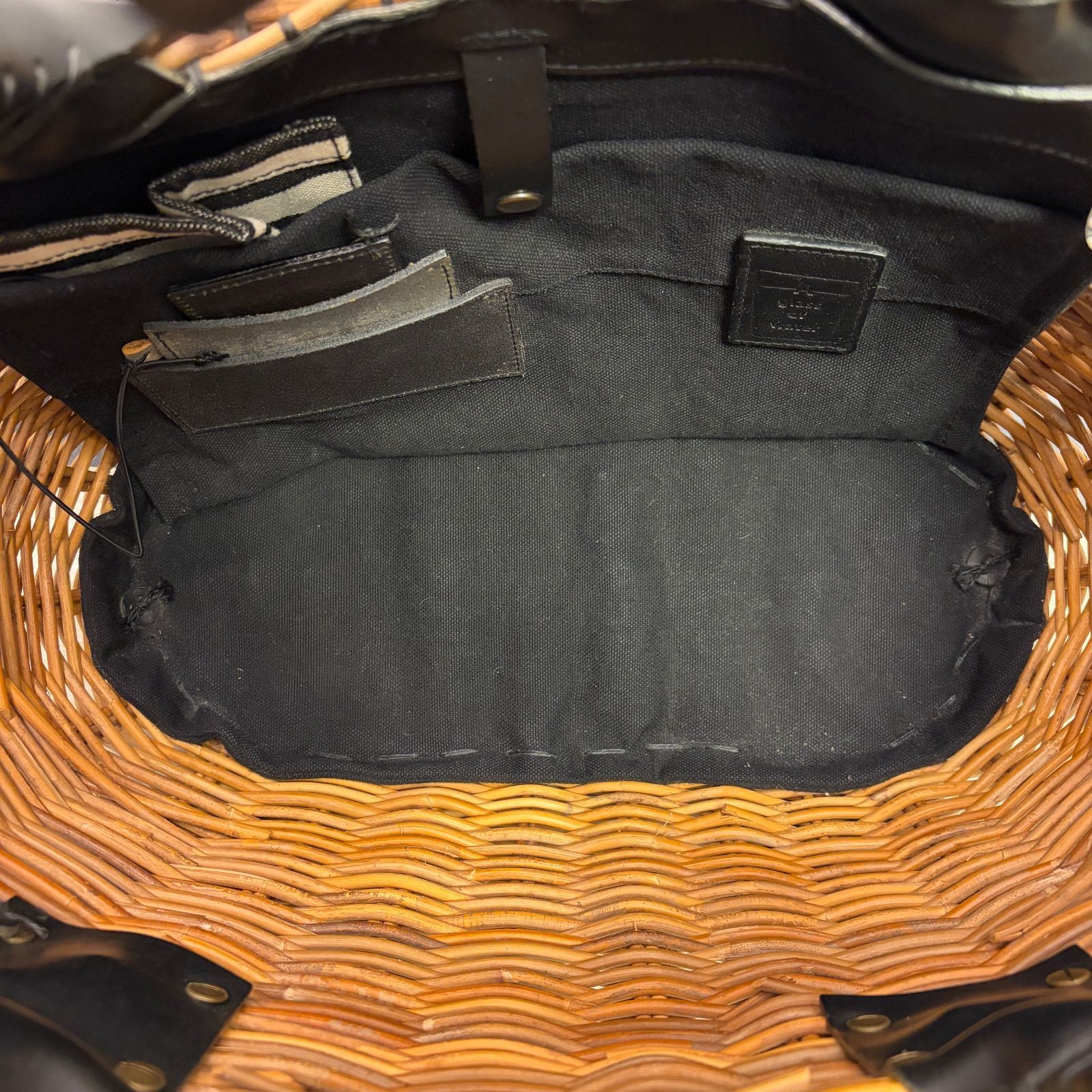 エバゴス かごバッグ オイルレザー ✨ブラック かごバッグ レザー