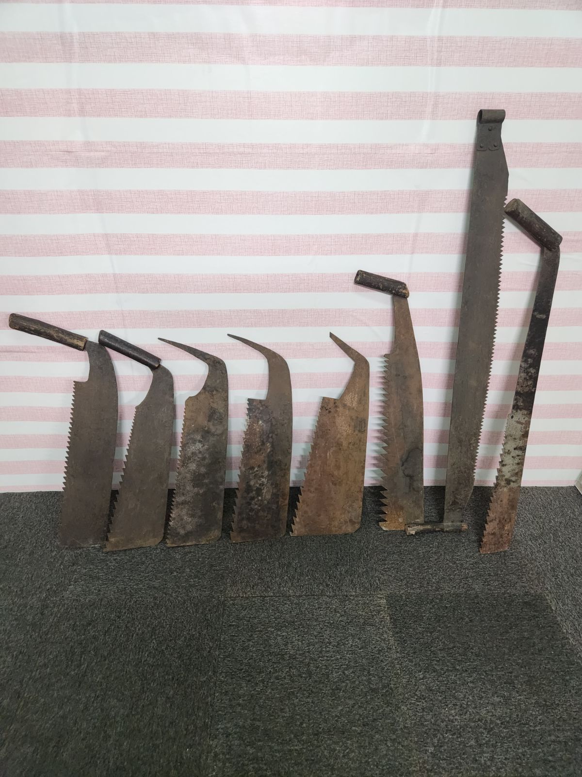$ まとめ出し8本 大鋸 鋸 のこぎり 大工道具 古道具 レトロ アンティーク み M-4