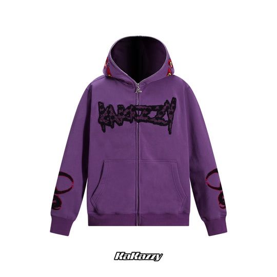 KaKazzy】黒死牟 フルジップ パーカー 男女着用可 ユニセックス