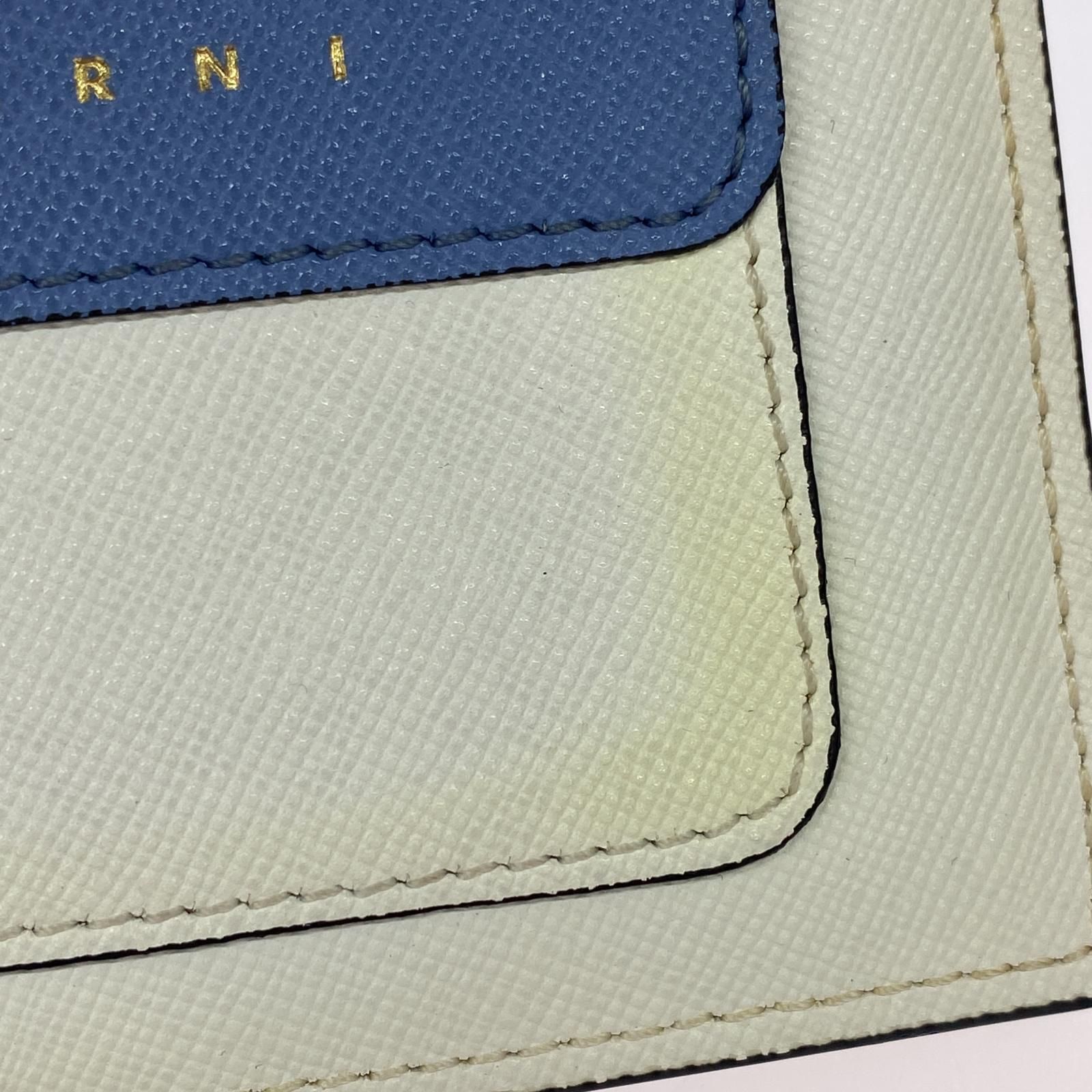 MARNI マルニ二つ折り財布/ホワイト×ライトブルー - メルカリ