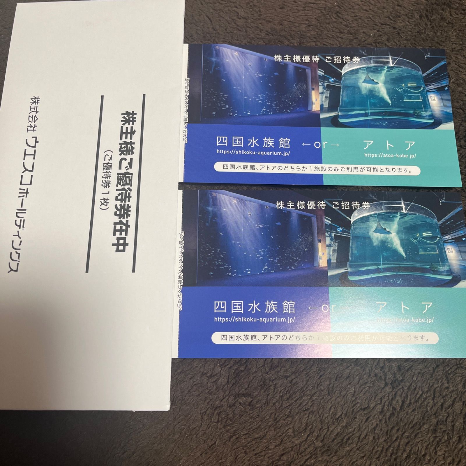 ウエスコホールディングス　株主優待　四国水族館　アトア　入場券