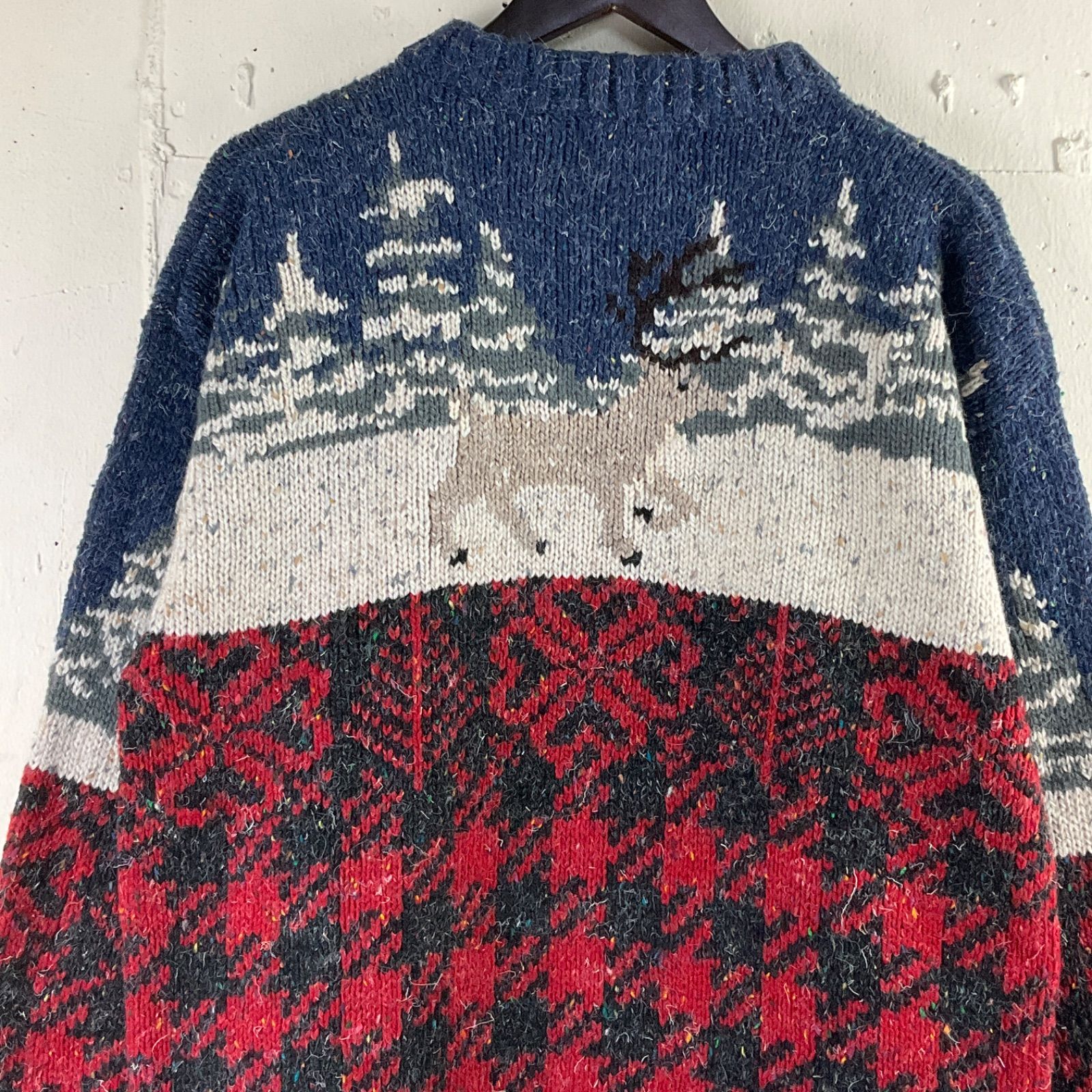 ウールリッチ Woolrich ハーフジップ 総柄 トナカイ アニマル 風景 