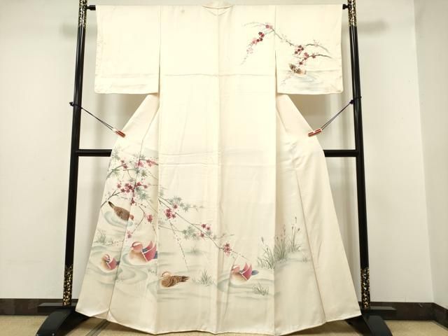 平和屋着物○訪問着 総絞り 流水舞花文 黒地 正絹 逸品 AAAV9037np