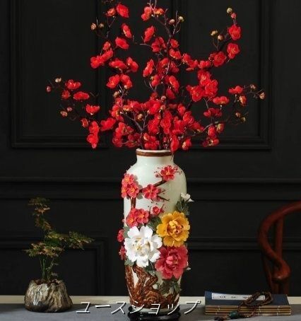 景徳鎮の新しい中国式の陶器の生け花花瓶手作りの磁器の応接間テレビの台玄関装飾品置物です