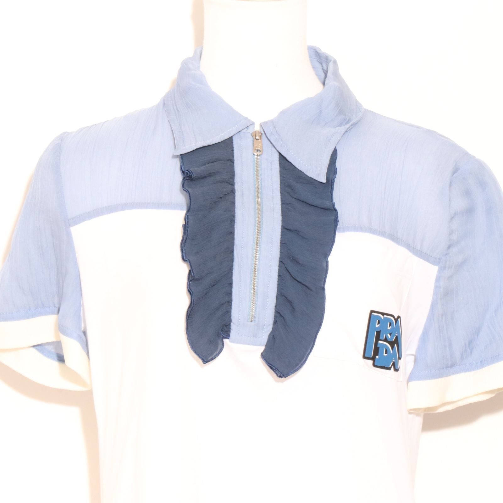 ☆美品☆ PRADA プラダ トップス ポロシャツ 半袖 フリル ハーフ