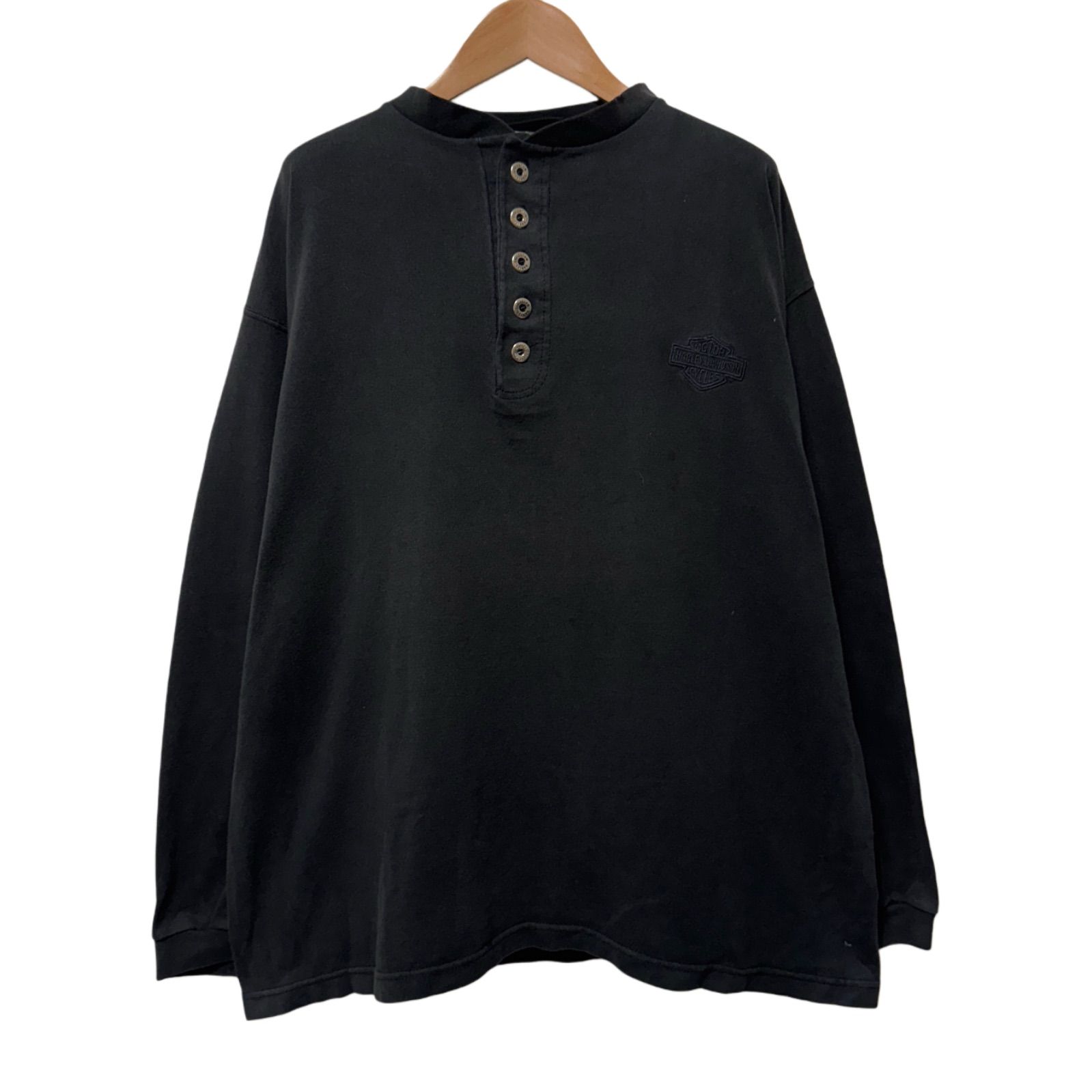 ハーレーダビッドソン ロンT Lサイズ 90s USA製 ヘンリーネック シャツ