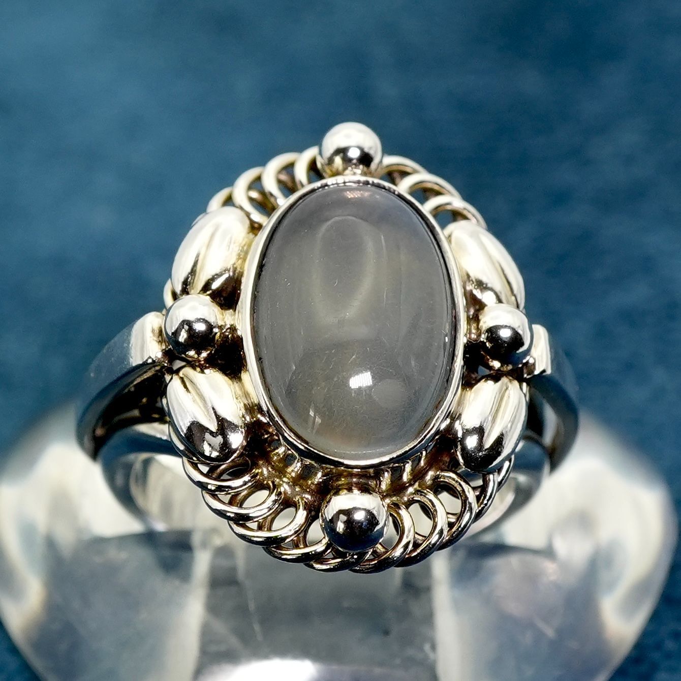 極美品6.5号 ジョージジェンセン 1A ムーンストーン リング/24-4310  