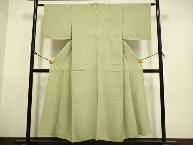 平和屋着物▽上質な色無地 単衣 メロンイエロー色 正絹 逸品