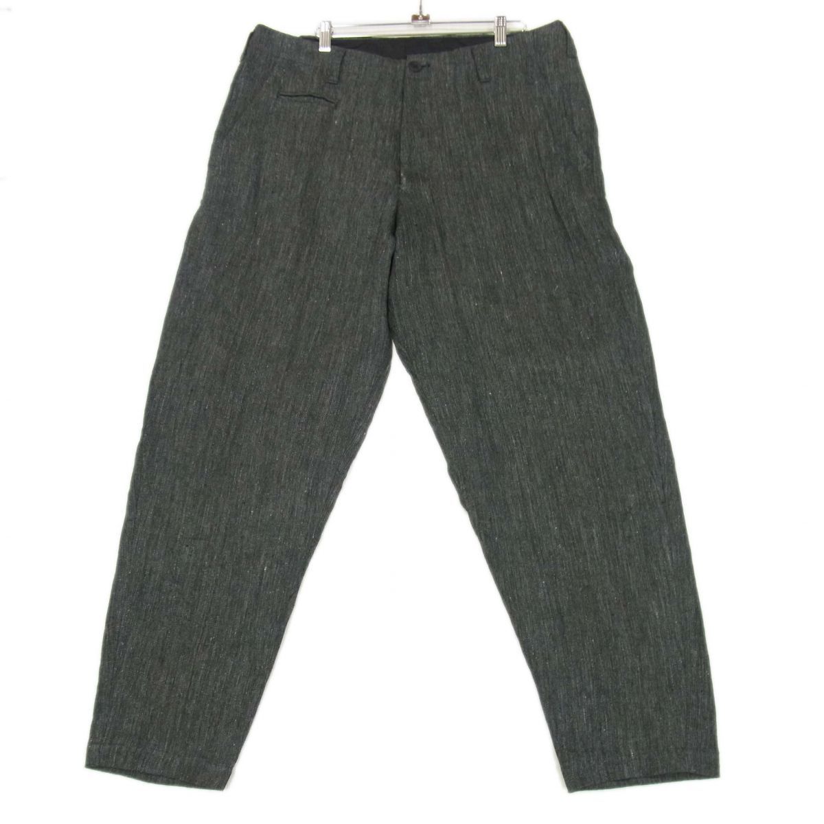 定価96 000円 YOHJI YAMAMOTO POUR HOMME 24SS リネンツイル ワイドパンツ ヨウジヤマモトプールオム HS-P37-302 メンズ