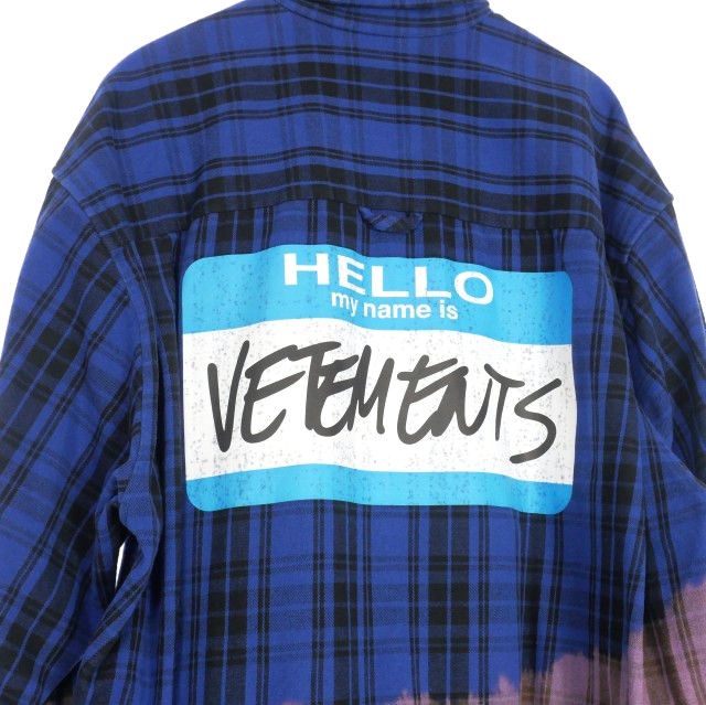 ヴェトモン VETEMENT HELLO My Name Is チェック柄 オーバーサイズ