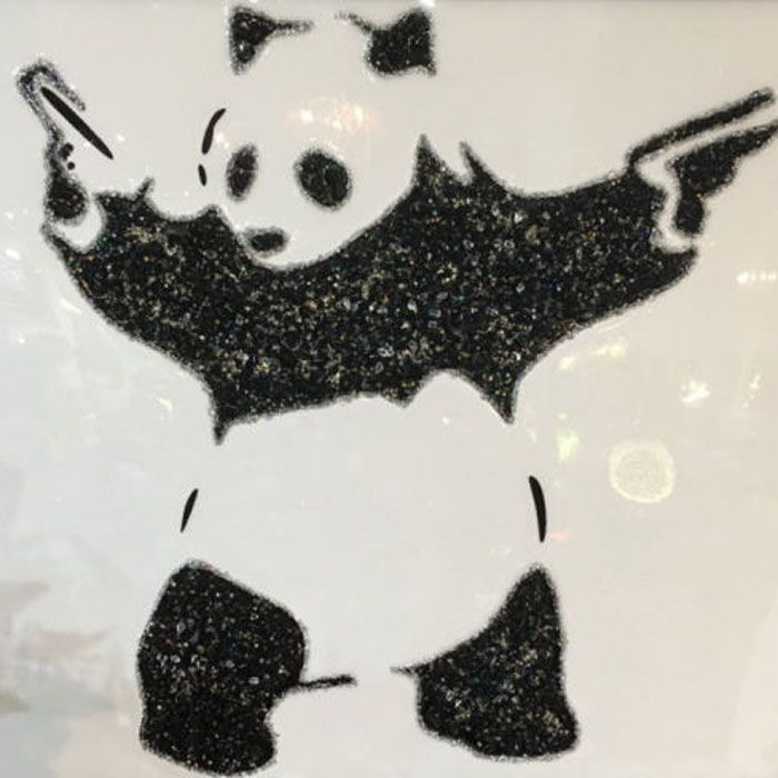 水晶絵 アートパネル バンクシー Kids on Guns 壁掛け 絵 絵画 楽天