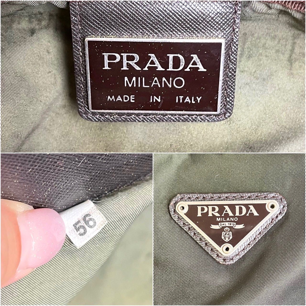 ✨良品✨ PRADA プラダ ボストンバッグ ハンドバッグ 三角ロゴ 