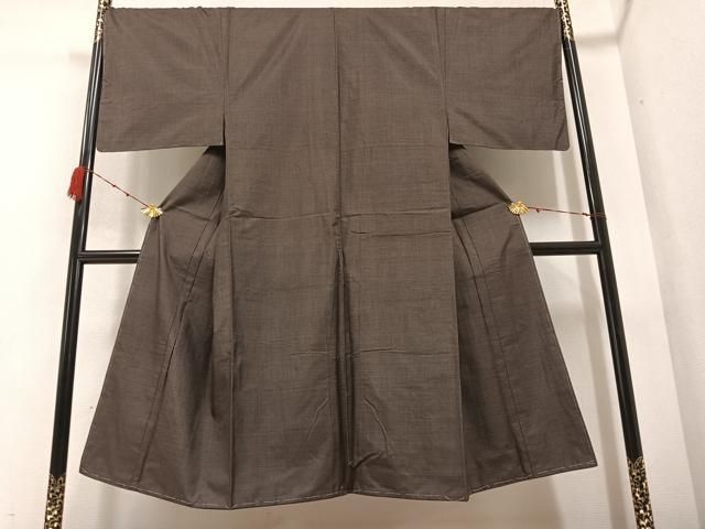 平和屋着物●男性 本場大島紬 アンサンブル 格子 反端付き 正絹 ♥ AABB0415ph