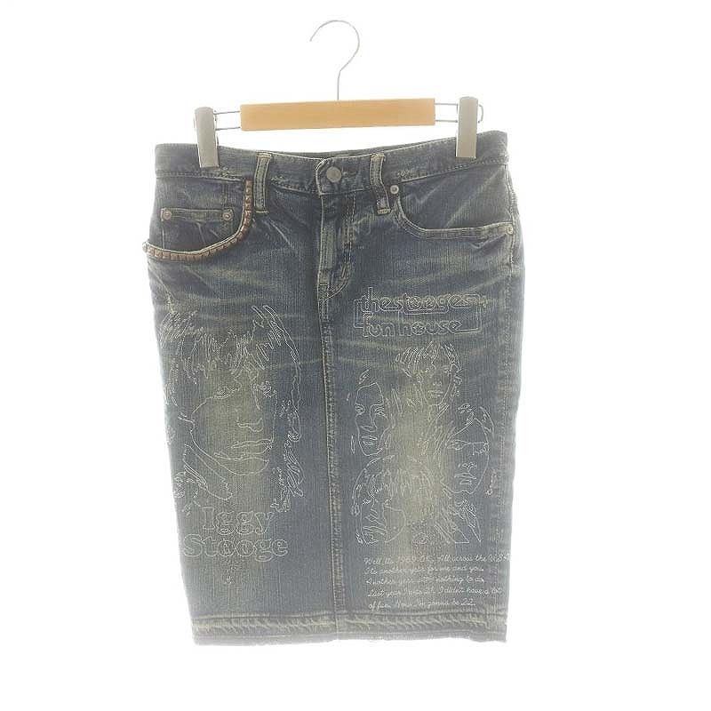 ヒステリックグラマー　デニムスカート　ダメージ加工　スタッズ HYSTERIC GLAMOUR(ヒステリックグラマー) スタッズ デニム
