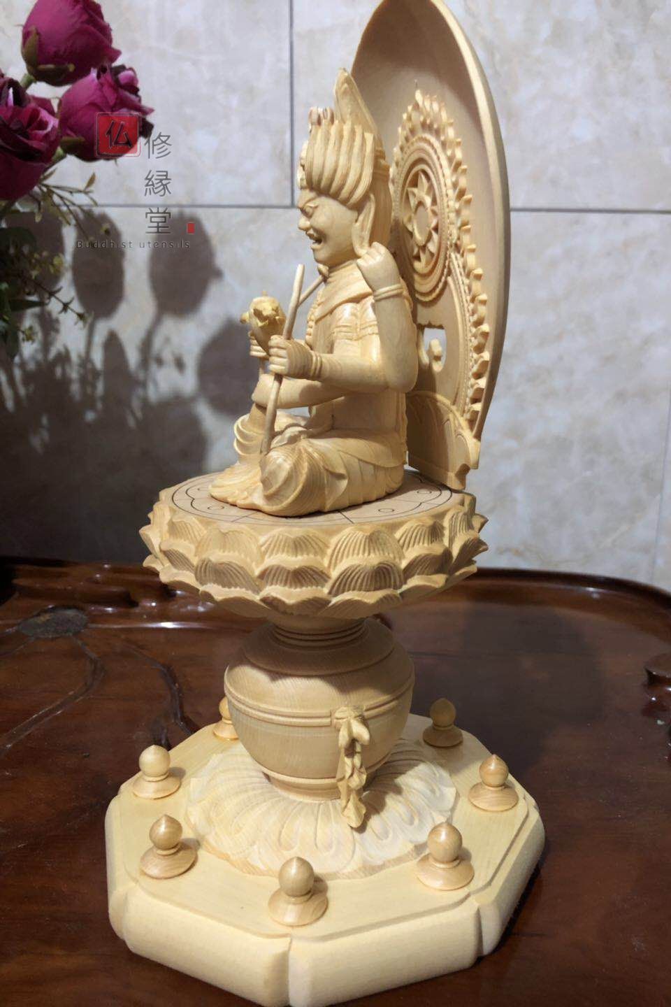 修縁堂】最高級 木彫仏像 双頭愛染明王座像 彫刻 彩繪 本金 切金 天然